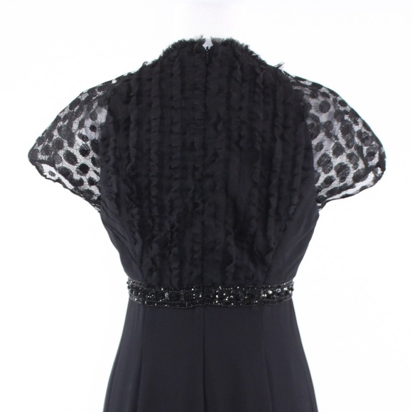Badgley Mischka black cap sleeve dress S - Picture 8 of 8